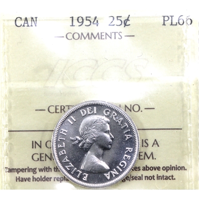 1954 Canada 25-cents ICCS Certified PL-66