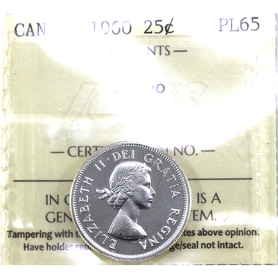 1960 Canada 25-cents ICCS Certified PL-65 Cameo