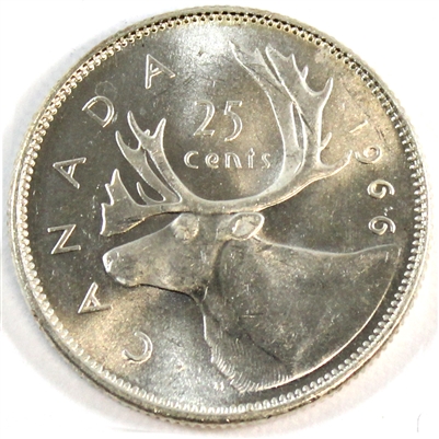 1966 Canada 25-cents UNC+ (MS-62)