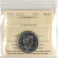 2022 Caribou Canada 25-cents ICCS Certified MS-67