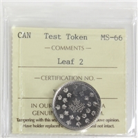 No Date (Issued 2018) Leaf #2 Canada Test Token ICCS Certified MS-66