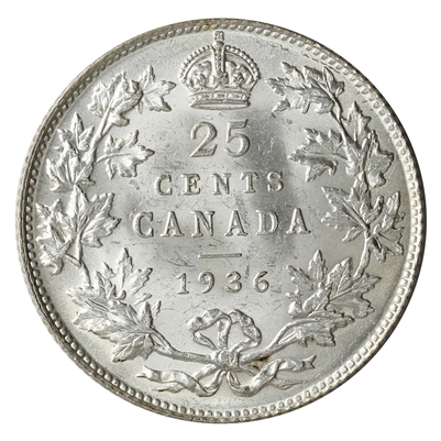 1936 Canada 25-cents UNC+ (MS-62) $