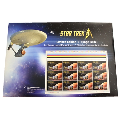 Star Trek Lenticular Canada Post Stamp Set. Only 2000 made!