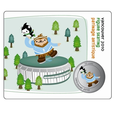 2010 Canada 50-cent Olympic Mascot Collector Card - Figure Skating Quatchi