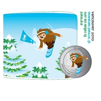 2010 Canada 50-cent Olympic Mascot Collector Card - Snowboarding Giant Slalom
