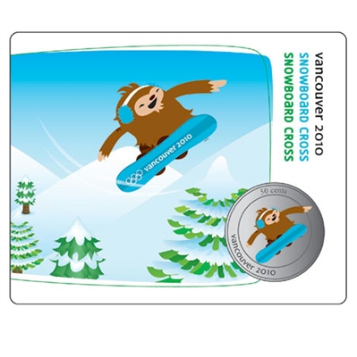 2010 Canada 50-cent Olympic Mascot Collector Card - Snowboard Cross