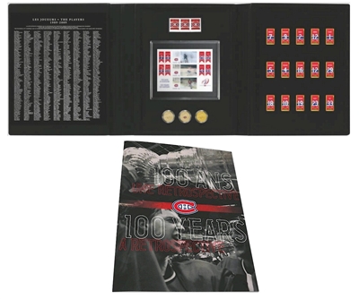 2009 Canada Montreal Canadiens 100th Anniversary 3-Coin & Stamp Set - Sleeve Worn