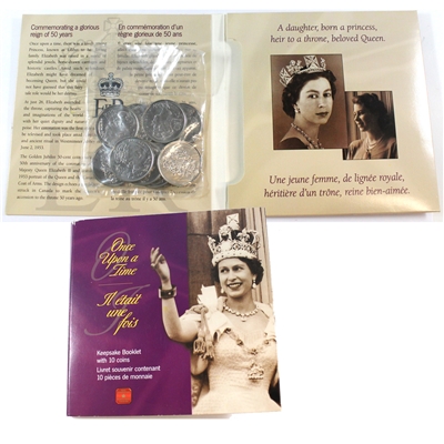 Once Upon a Time 10-coin Keepsake Booklet Queen Elizabeth II's 50 Year Reign
