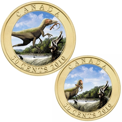 2010 Canada 50-cent Dinosaur Exhibit - Sinosauropteryx Lenticular Coin (#3)