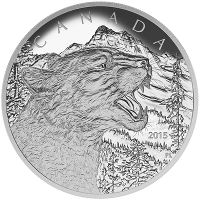 2015 Canada $125 Growling Cougar 1/2 Kilo Silver (No Tax)