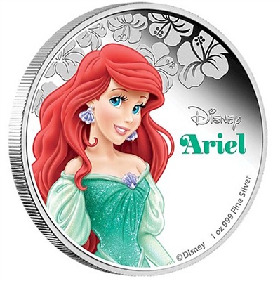 2015 Niue $2 Disney Princesses - Ariel Proof Silver (TAX Exempt)