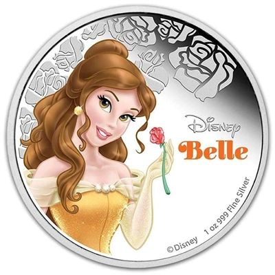 2015 Niue $2 Disney Princesses - Belle Proof Silver (No Tax)