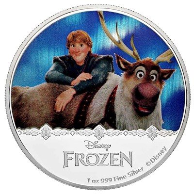 2016 Niue $2 Disney's Frozen - Kristoff & Sven 1oz Silver (No Tax)