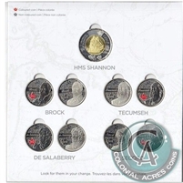 2012 Canada War of 1812 Collection 9-coin Set in Collector Board