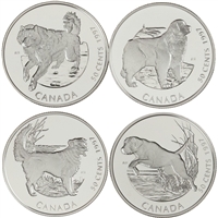 1997 Canada 50-cent Dogs of Canada 4-coin Sterling Silver Set