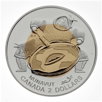 1999 Canada $2 Millennium Nunavut Proof Sterling Silver & Green Case