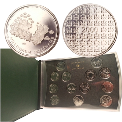 2000 Canada Specimen Millennium 25-cents Set w/ Medallion (outer box scuffed)