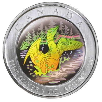 2002 Canada $5 Loon Hologram Silver Maple Leaf (No Tax)
