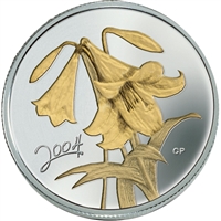 2004 50-cent Canadian Floral - Golden Easter Lily (#3) Sterling Silver