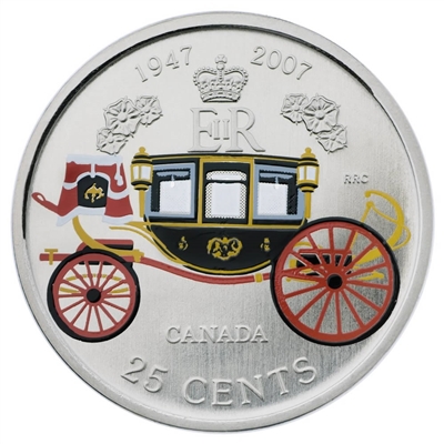 2007 Canada 25-Cents - The Queen's 60th Wedding Anniversary.