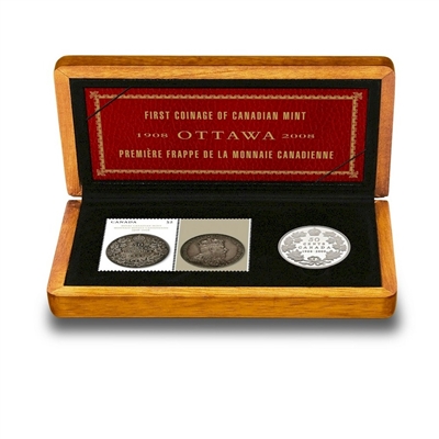 RDC 2008 Canada Royal Canadian Mint 100th Anniversary Coin & Stamp Set (Impaired)
