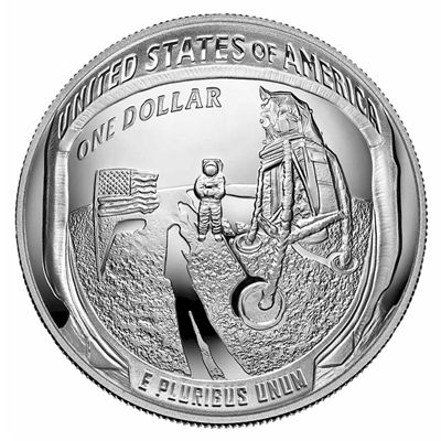 2019 USA Apollo 11 50th Anniversary Proof Silver Dollar (TAX Exempt)