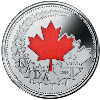2004 Canada Day Coloured 25 Cents