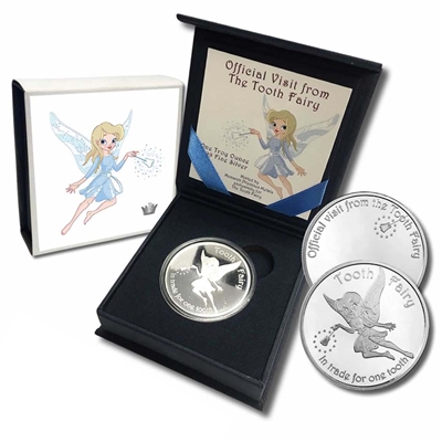 Monarch Tooth Fairy Engravable 1oz. Fine Silver Round w Box (No Tax) Impaired