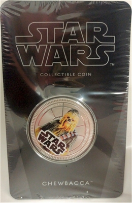 2011 Niue $1 Star Wars - Chewbacca Silver Plated Coin in Card