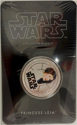 2011 Niue $1 Star Wars - Princess Leia Silver Plated Coin in Card