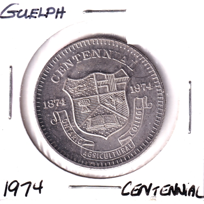 1974 Guelph, ON, Centennial Dollar Trade Token: Ontario Agricultural College