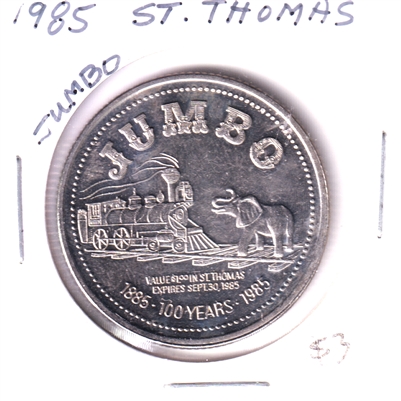 1985 St. Thomas, ON, Trade Dollar Token: Centennial of Jumbo's Death