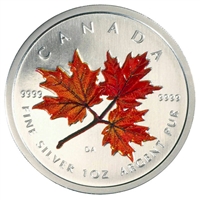 2001 Canada $5 Red Coloured Silver Maple Leaf (COA not issued) (No Tax)