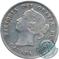 1870 Narrow Rim Canada 5-cents F-VF (F-15) $