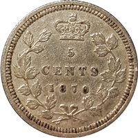 1870 Wide Rim Canada 5-cents Very Fine (VF-20) $