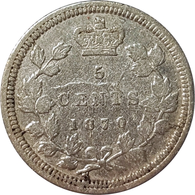 1870 Wide Rim Canada 5-cents F-VF (F-15) $