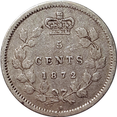 1872H Canada 5-cents Very Fine (VF-20) $