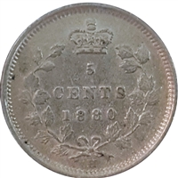 1880H Obv. 3 Canada 5-cents VF-EF (VF-30) $