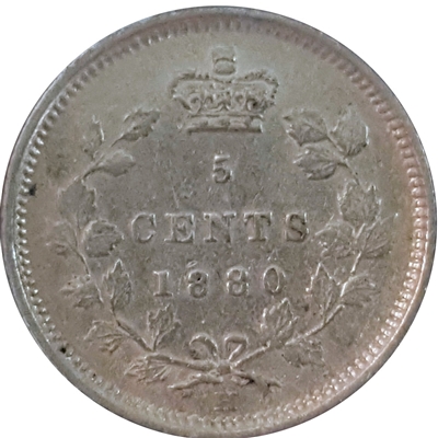 1880H Obv. 3 Canada 5-cents VF-EF (VF-30) $