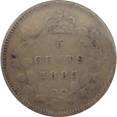 1885 Large 5 Canada 5-cents F-VF (F-15) $