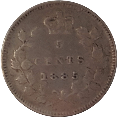 1885 Small 5 Canada 5-cents Very Fine (VF-20) $