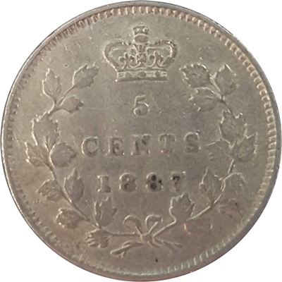 1887 Canada 5-cents VF-EF (VF-30) $