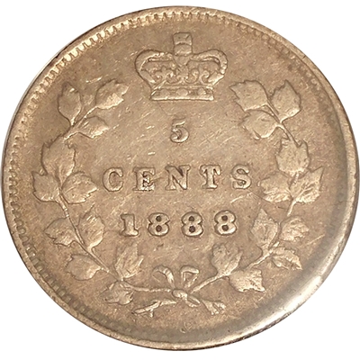 1888 Canada 5-cents F-VF (F-15)
