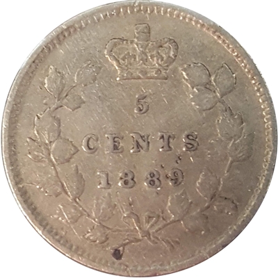 1889 Canada 5-cents F-VF (F-15) $
