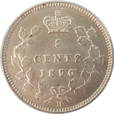 1890H Canada 5-cents Almost Uncirculated (AU-50) $