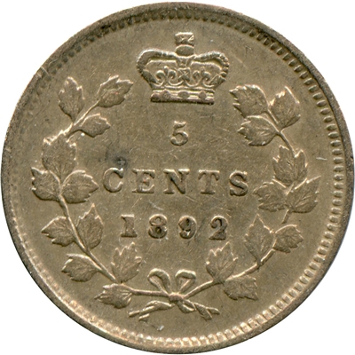 1892 Canada 5-cents Extra Fine (EF-40) $