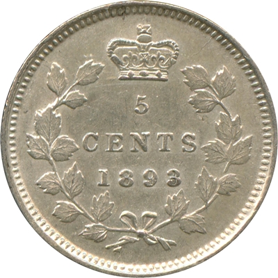 1893 Canada 5-cents AU-UNC (AU-55) $