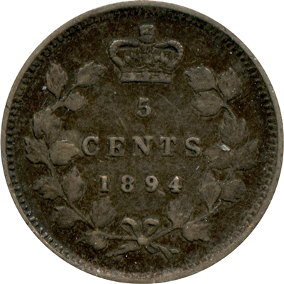 1894 Canada 5-cents Very Fine (VF-20) $