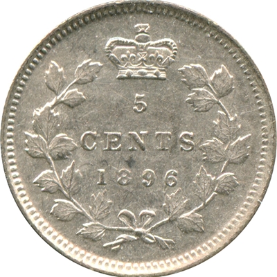 1896 Canada 5-cents Almost Uncirculated (AU-50) $