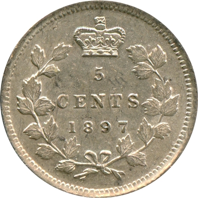 1897 Canada 5-cents AU-UNC (AU-55) $